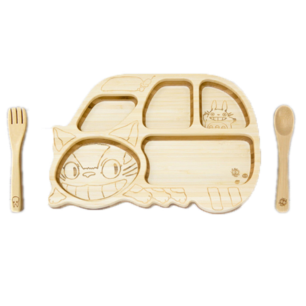 “Studio Ghibli” Natural Bamboo Plate & Cutlery Set